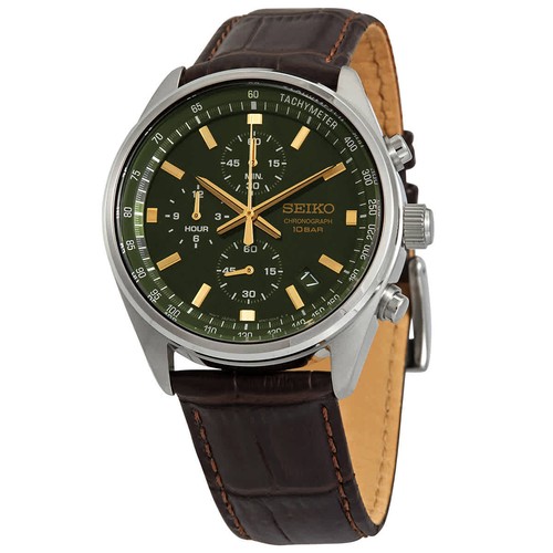 Seiko chronograph quartz green - chronograph,